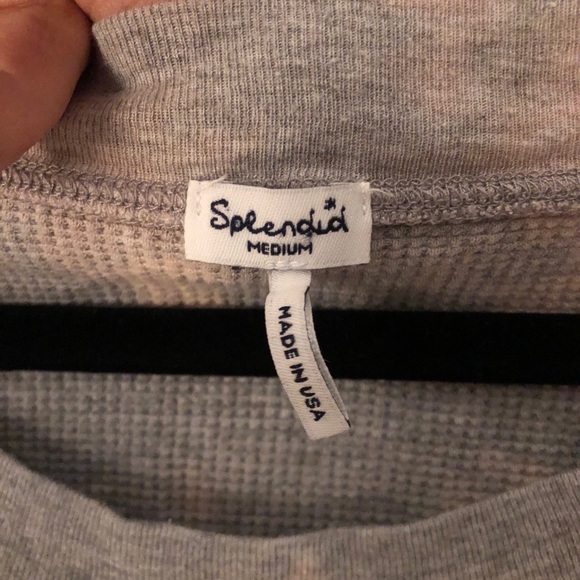 Splendid Thermal Tie Dye Crewneck Top, Size M - Picture 3 of 5